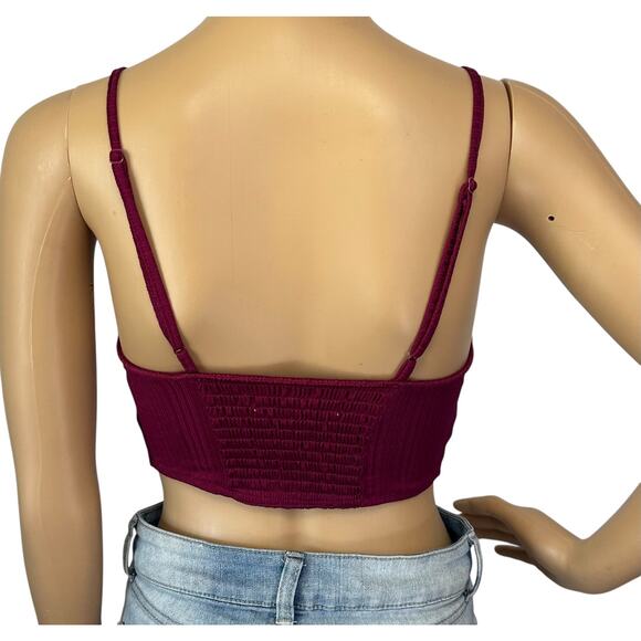 Urban Outfitters UO Rina Triangle Cami Burgundy Red Corset Top Size XS - Picture 8 of 14